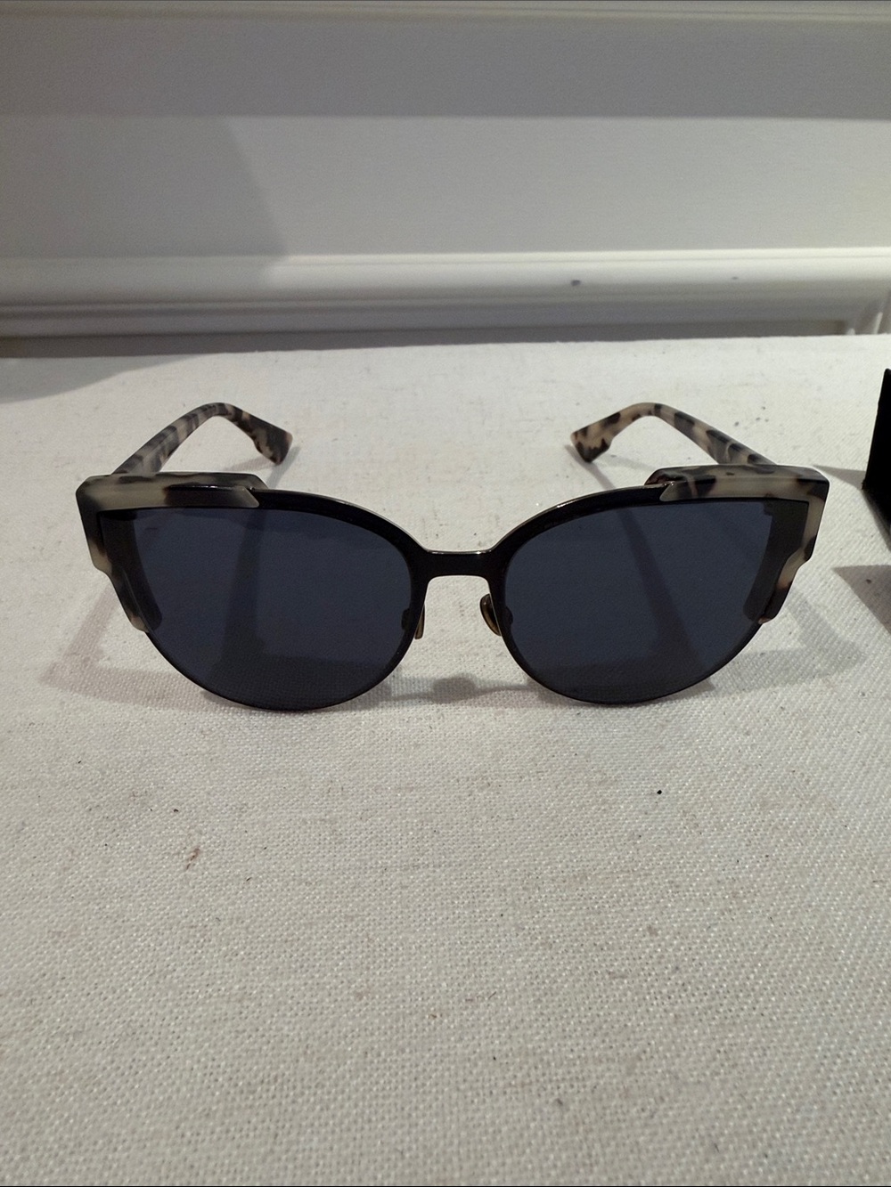 Dior Women's Tortoiseshell Frame Sunglasses with Black Lenses, with case